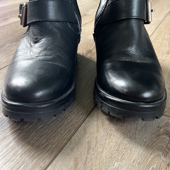 Steve Madden Black Leather Moto Booties - Picture 3 of 9